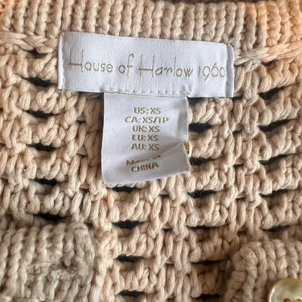 House of Harlow 1960 Cream Crochet Knit Vest - Picture 2 of 7